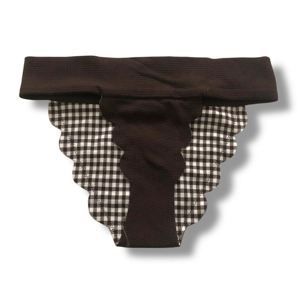 Marysia Swim Santa Clara Bikini Bottom Brown Gingham Nwot Size Xs